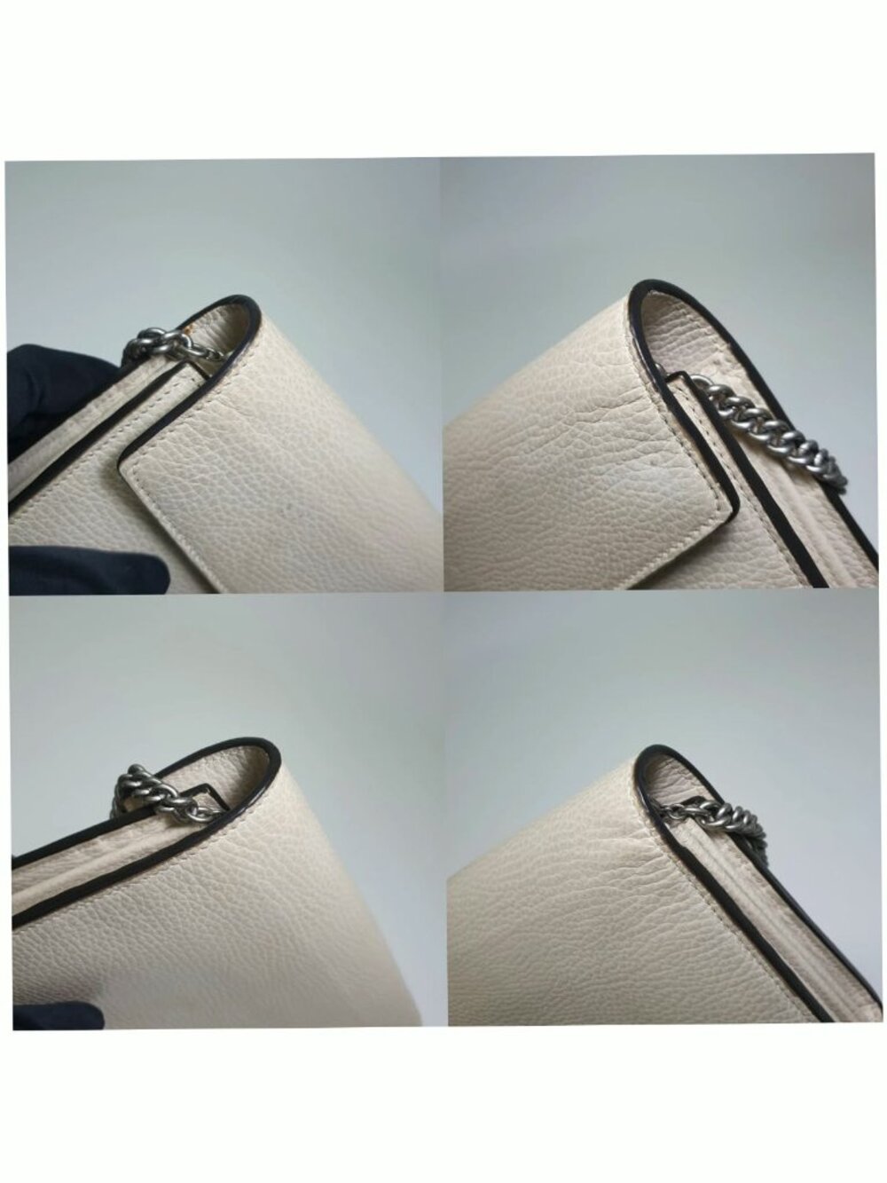 Authentic Gucci Dionysus Chain Wallet White Leather Shoulder Bag - Picture 5 of 11